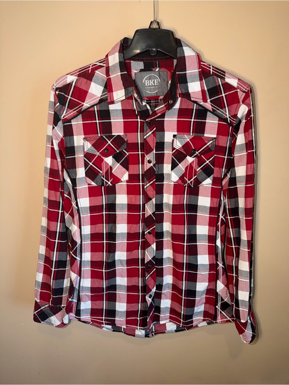 BKE from The Buckle Red & Black Men’s Plaid Button-Down Shirt